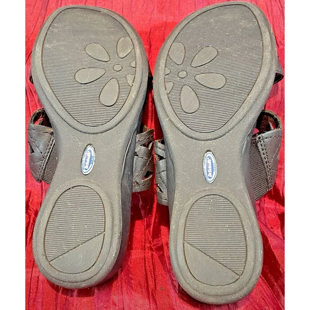 Womens Dr. Scholls Black Slide On Double Air Pillow Comfort Sandals sz 7